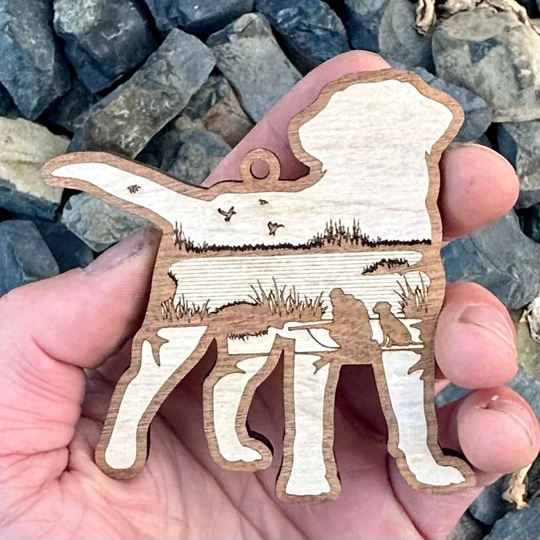 Wood Dog Tree Ornaments