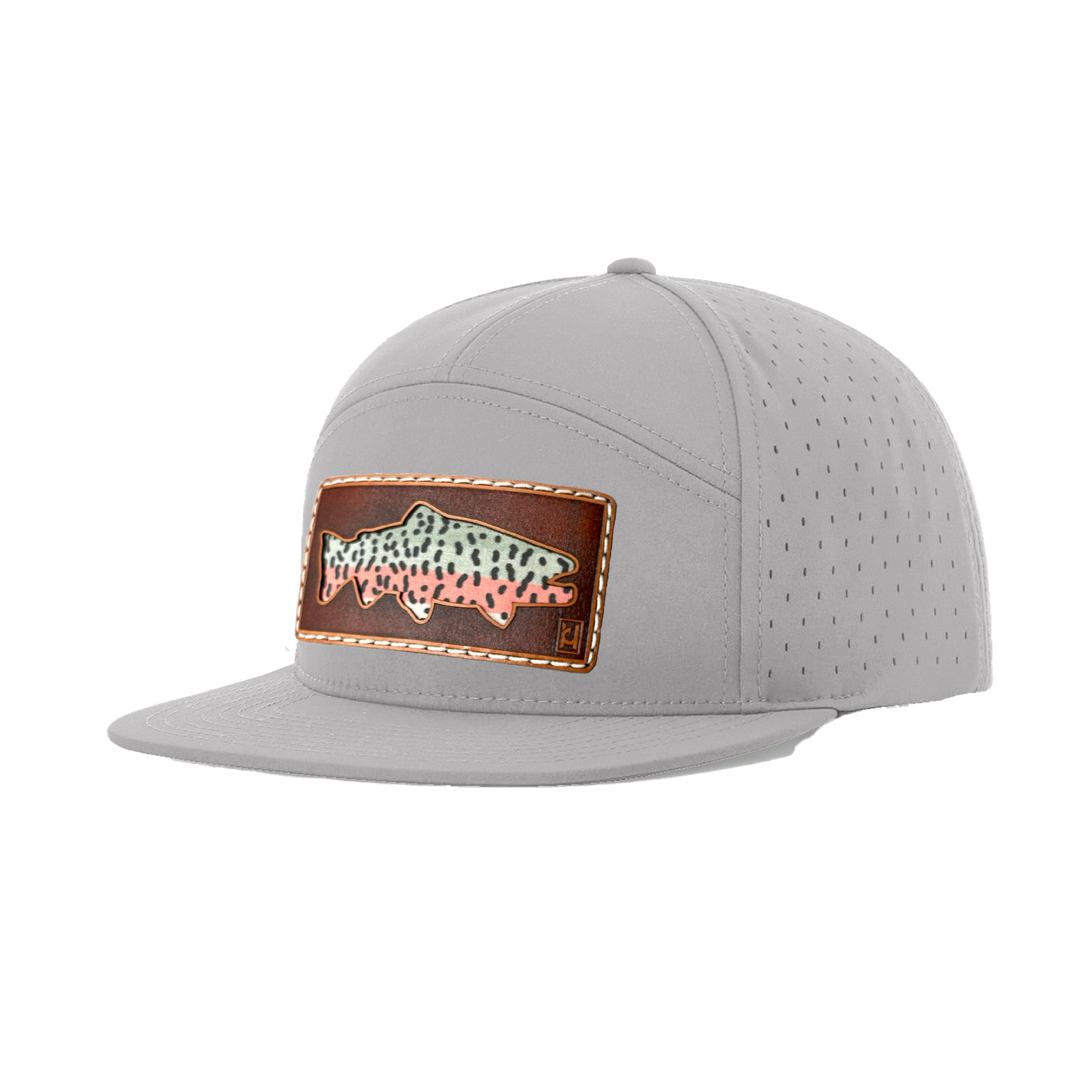 Rainbow Trout Leather Patch Hat