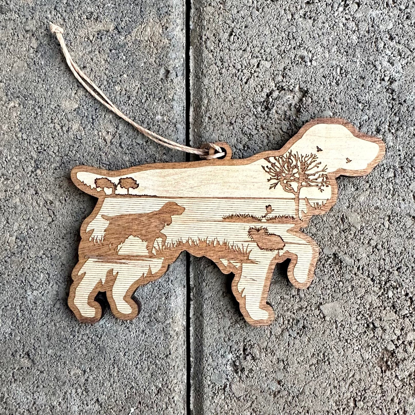 Wood Dog Tree Ornaments