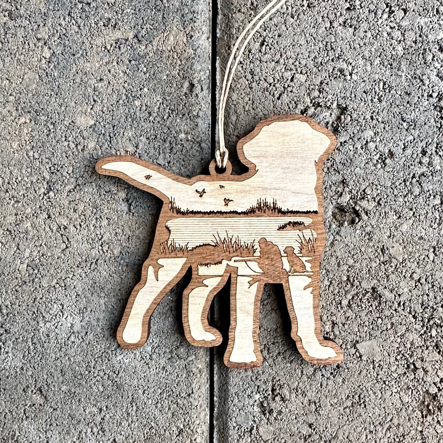 Wood Dog Tree Ornaments