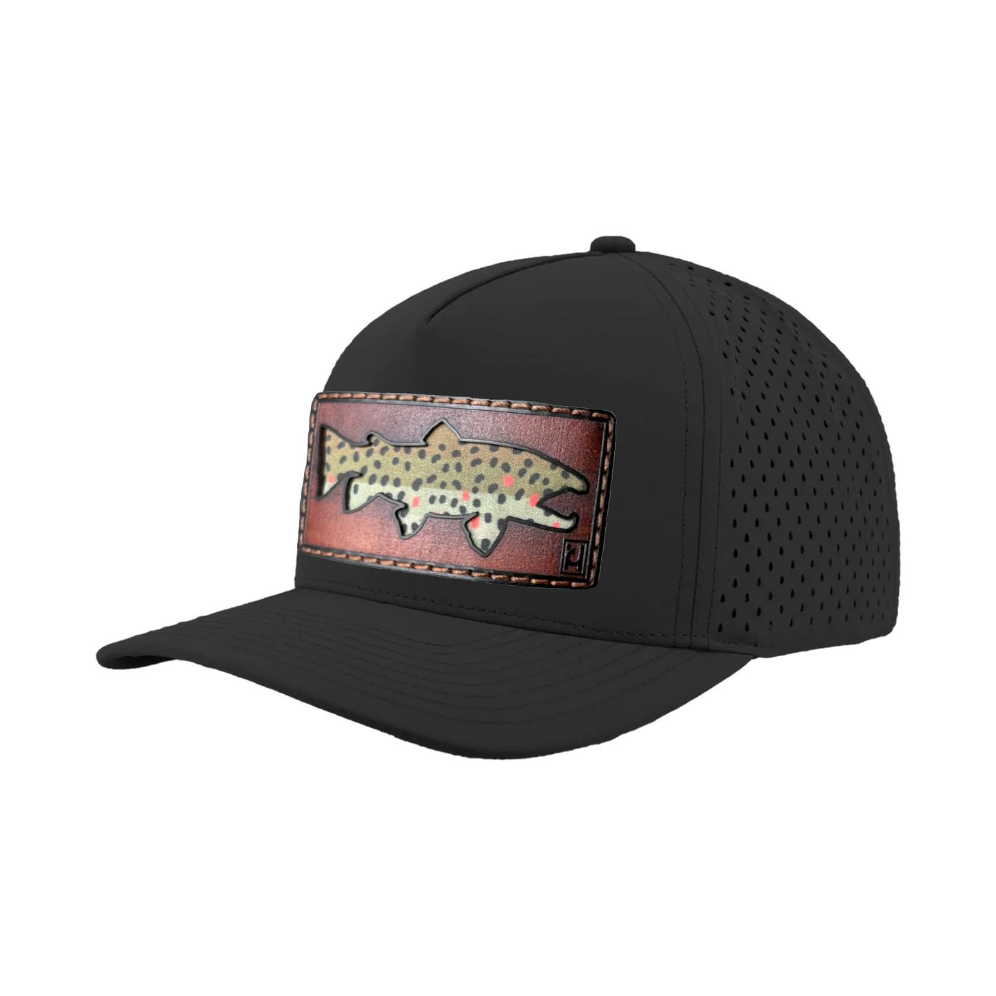 Brown Trout Leather Patch Hat