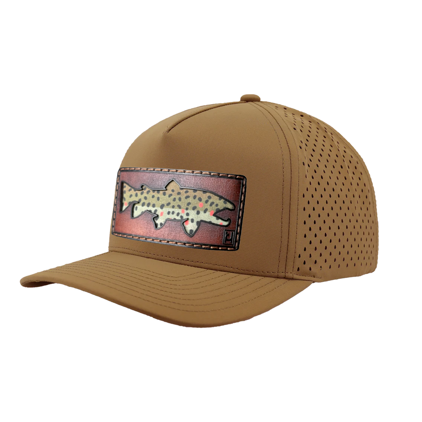 Brown Trout Leather Patch Hat