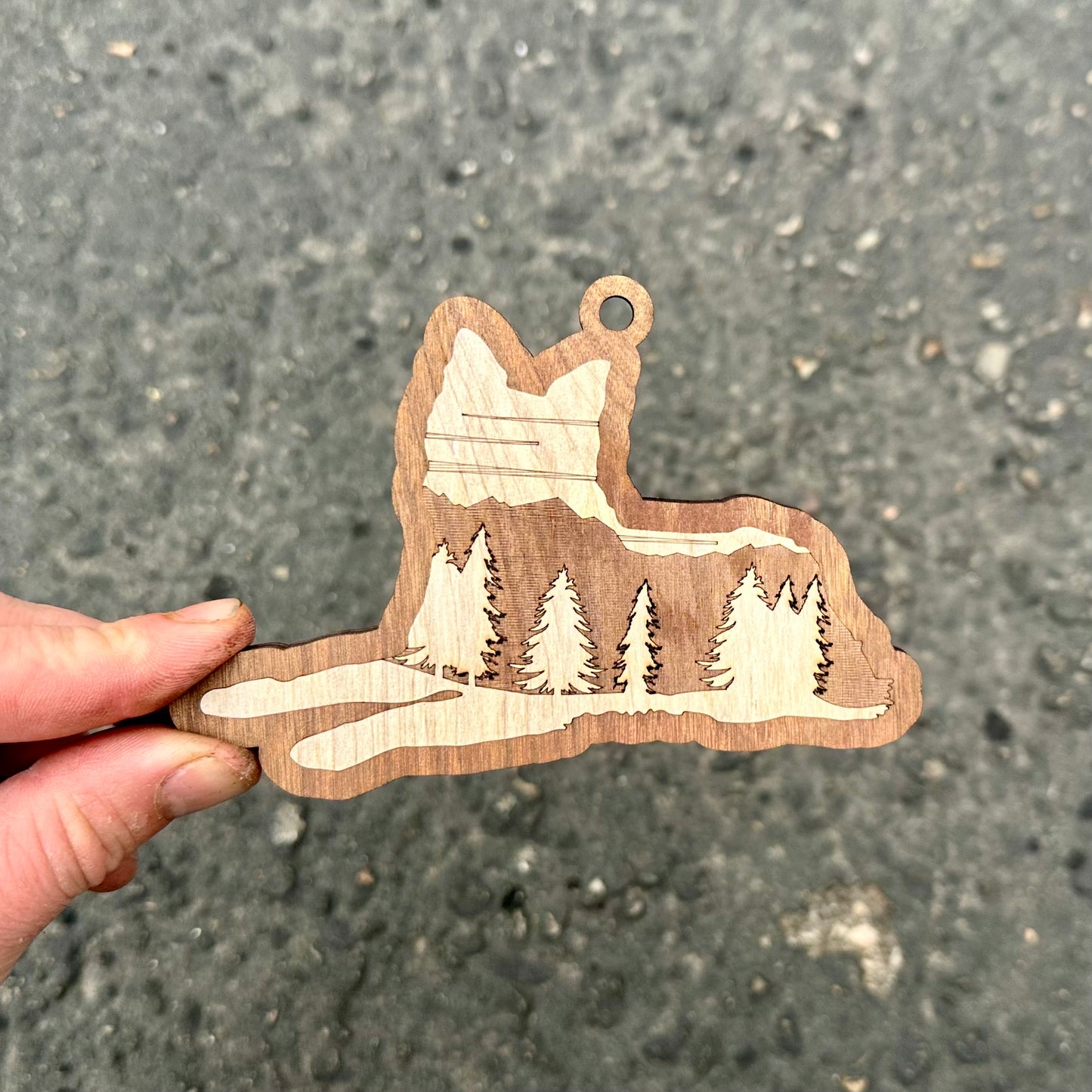 Wood Dog Tree Ornaments