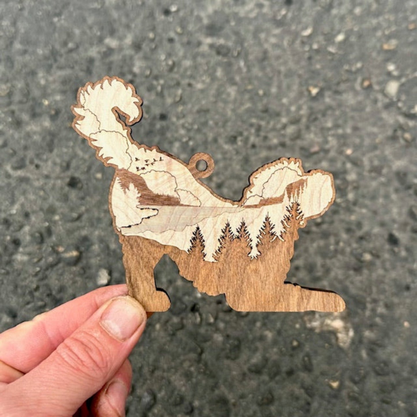 Wood Dog Tree Ornaments