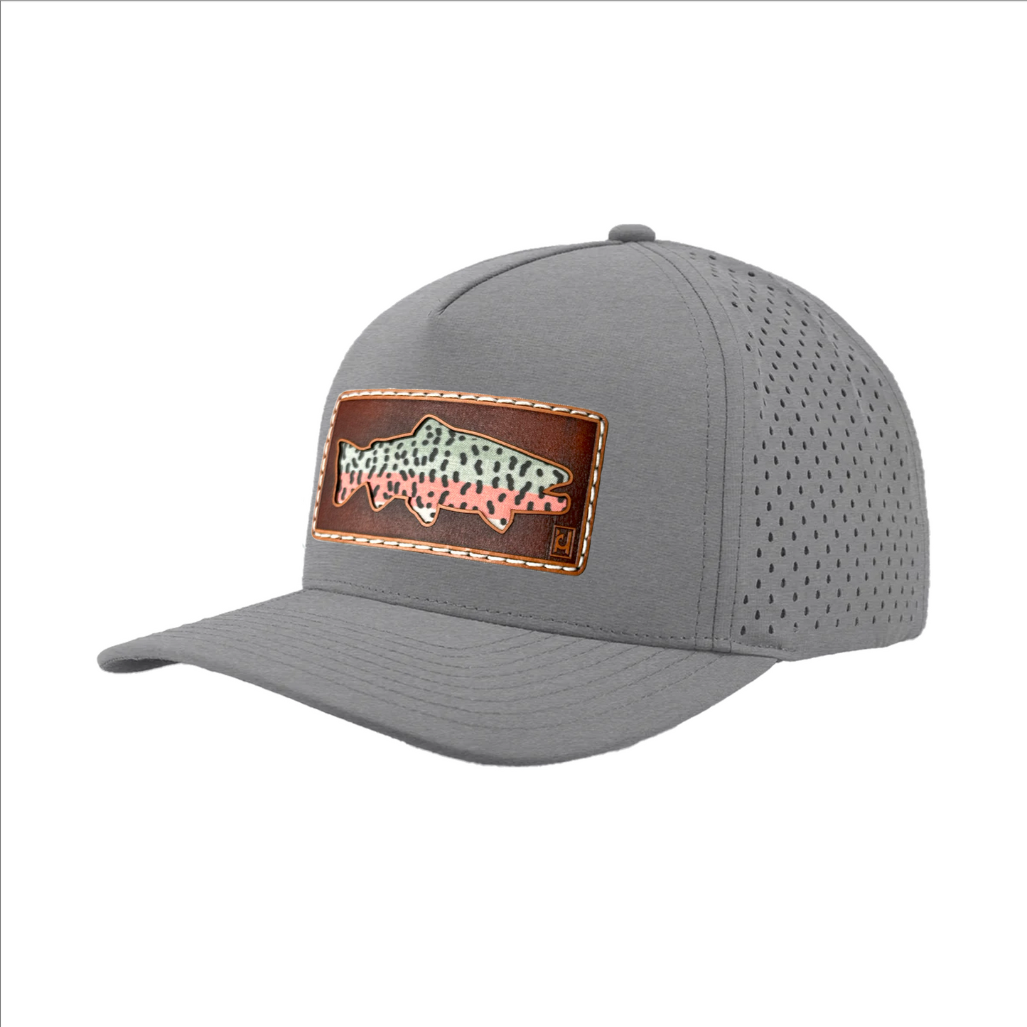 Rainbow Trout Leather Patch Hat