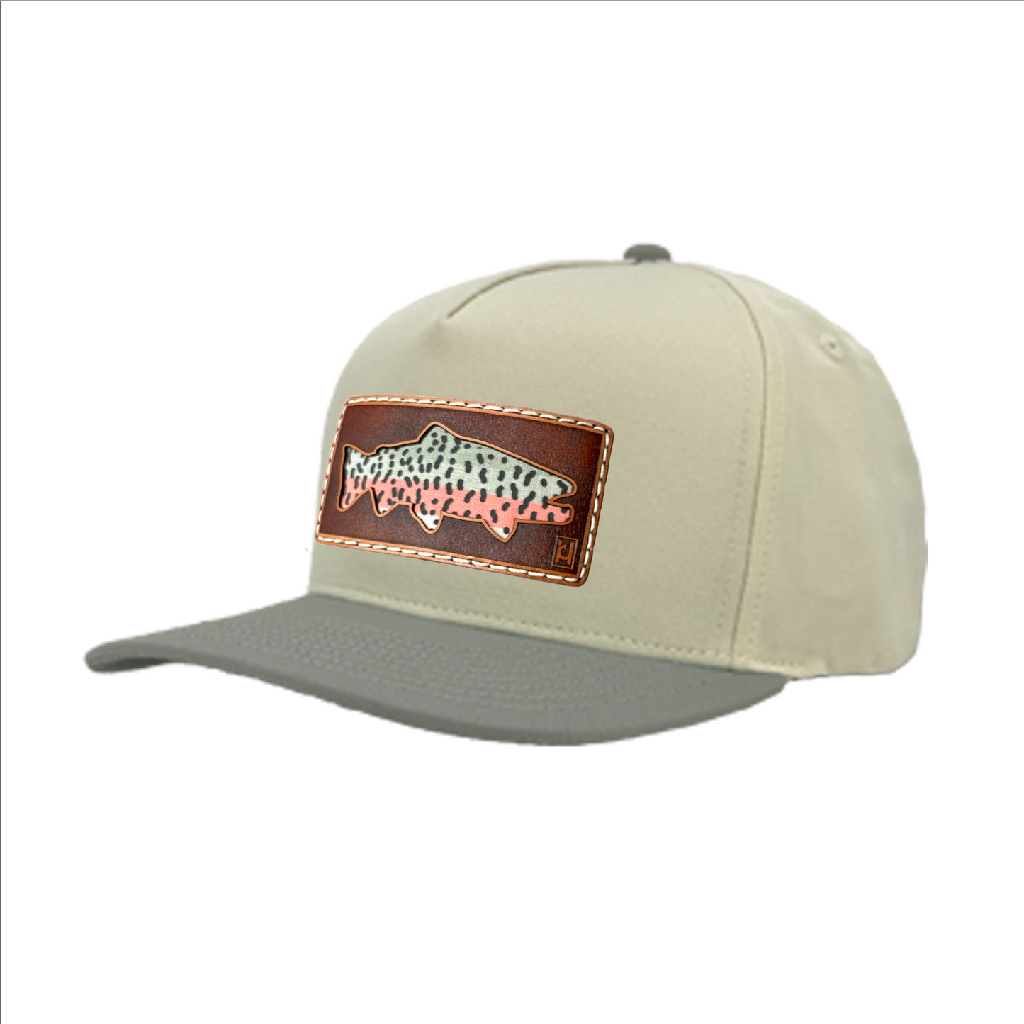 Rainbow Trout Leather Patch Hat