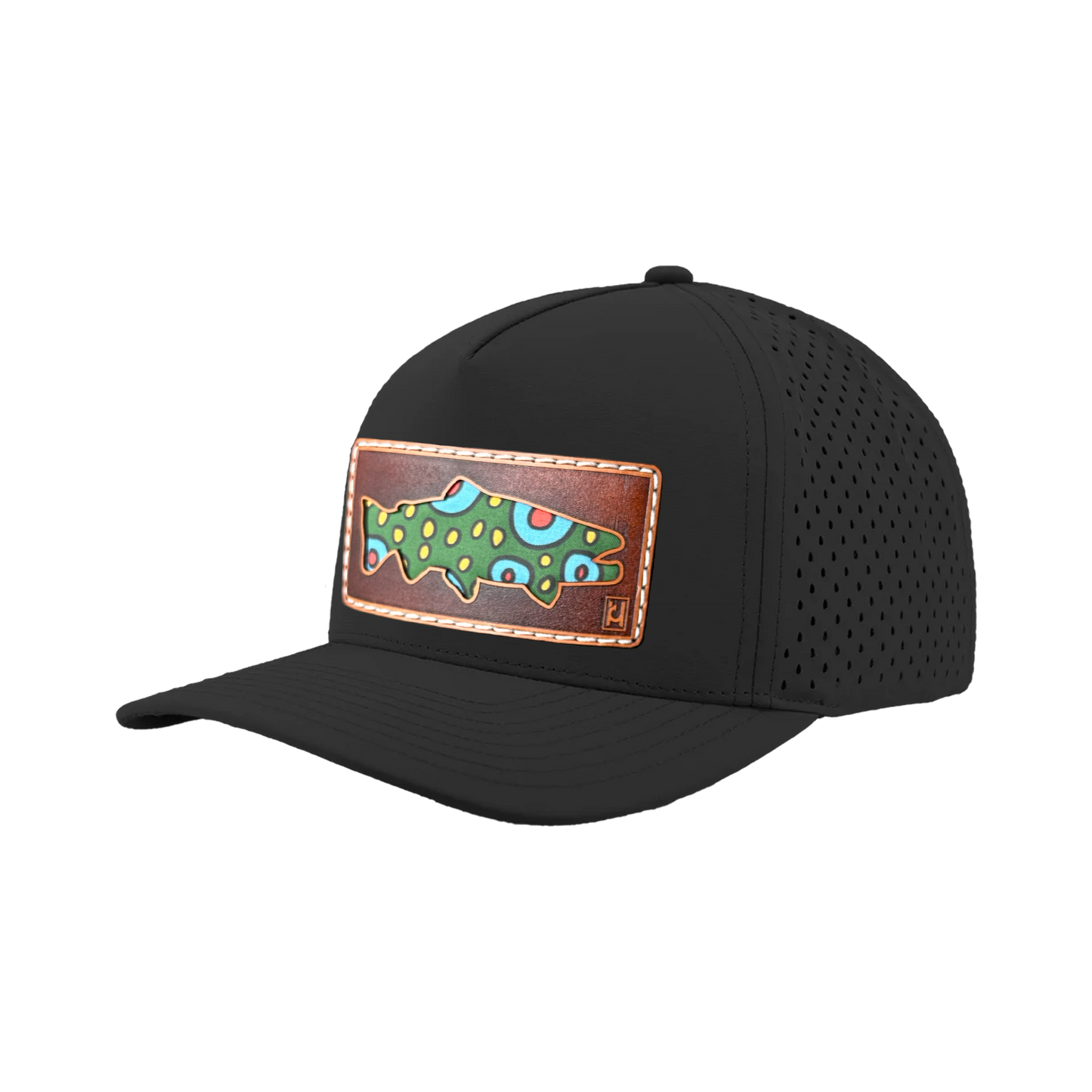 Brook Trout Leather Patch Hat