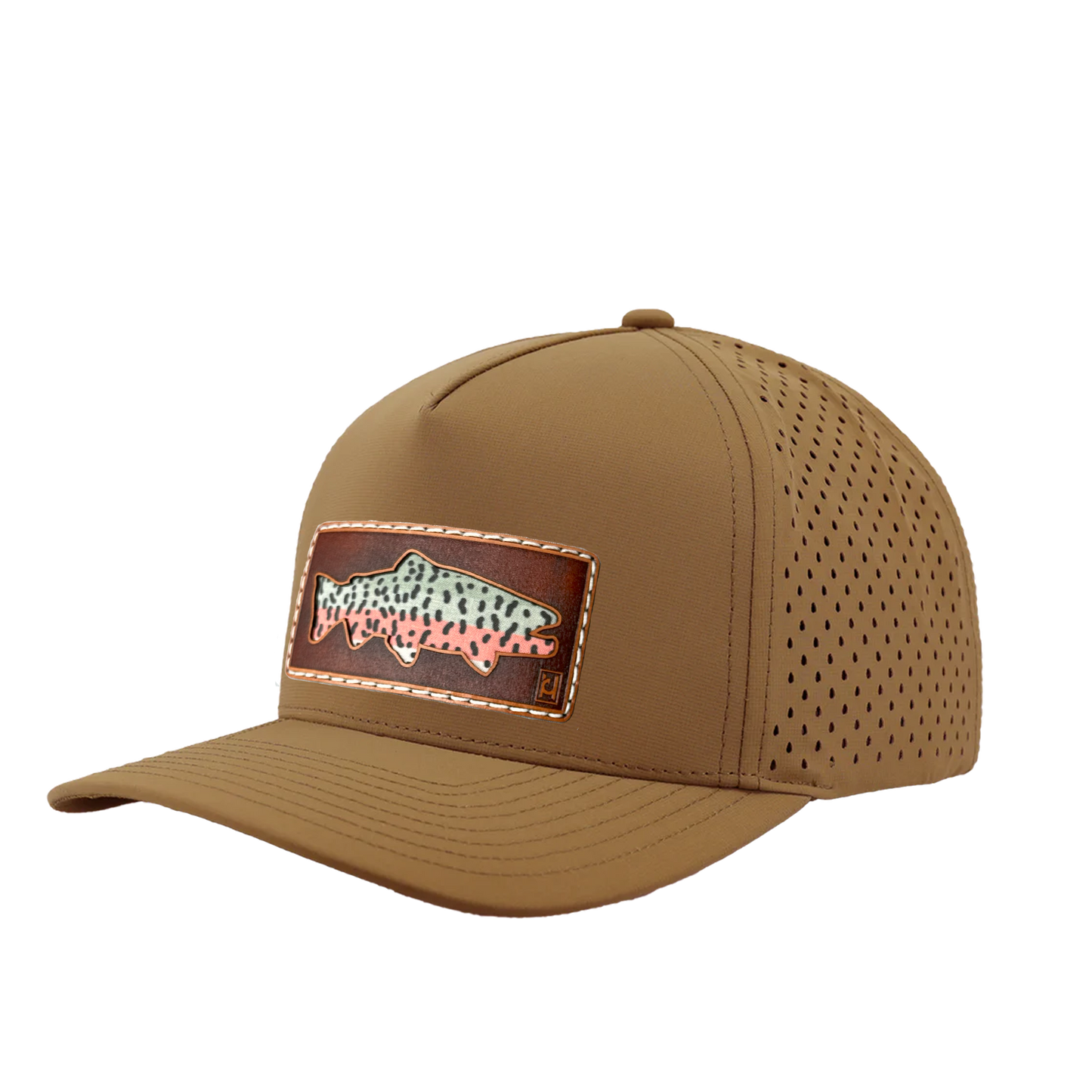 Rainbow Trout Leather Patch Hat