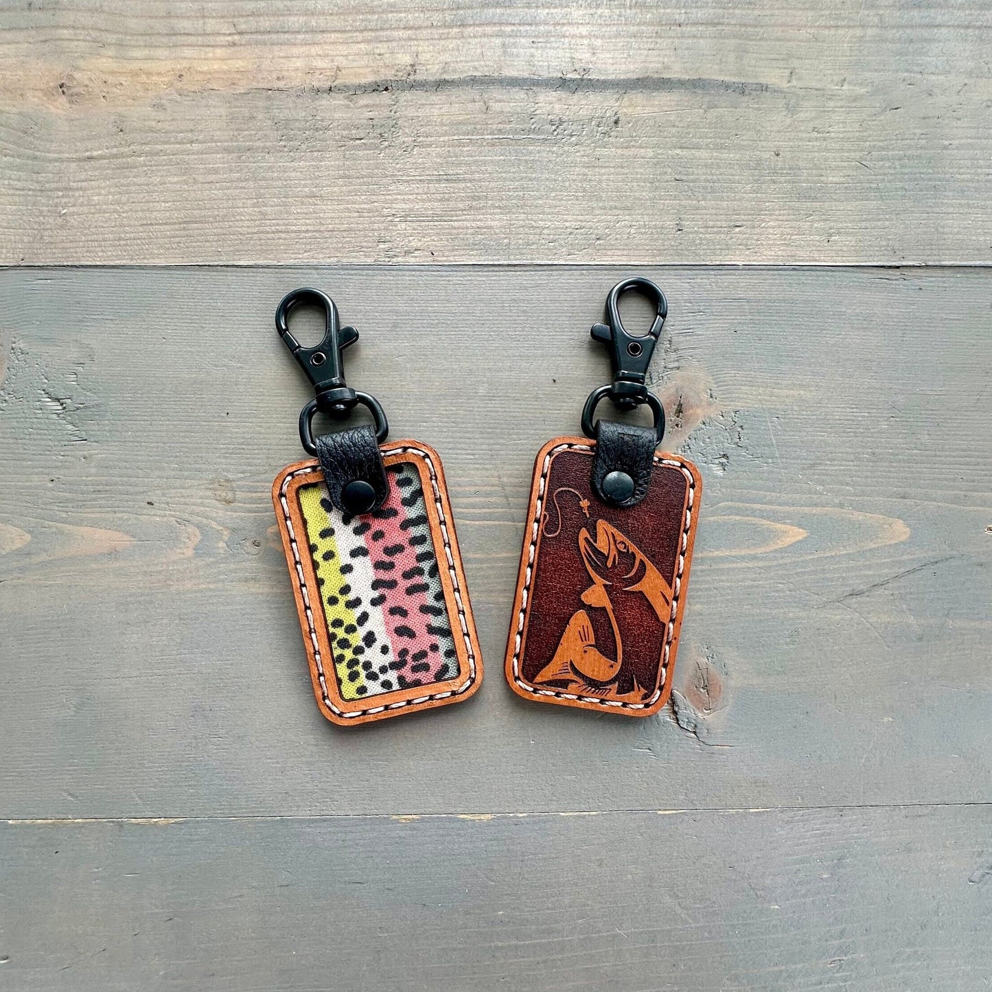 Genuine Leather Trout Key Chains