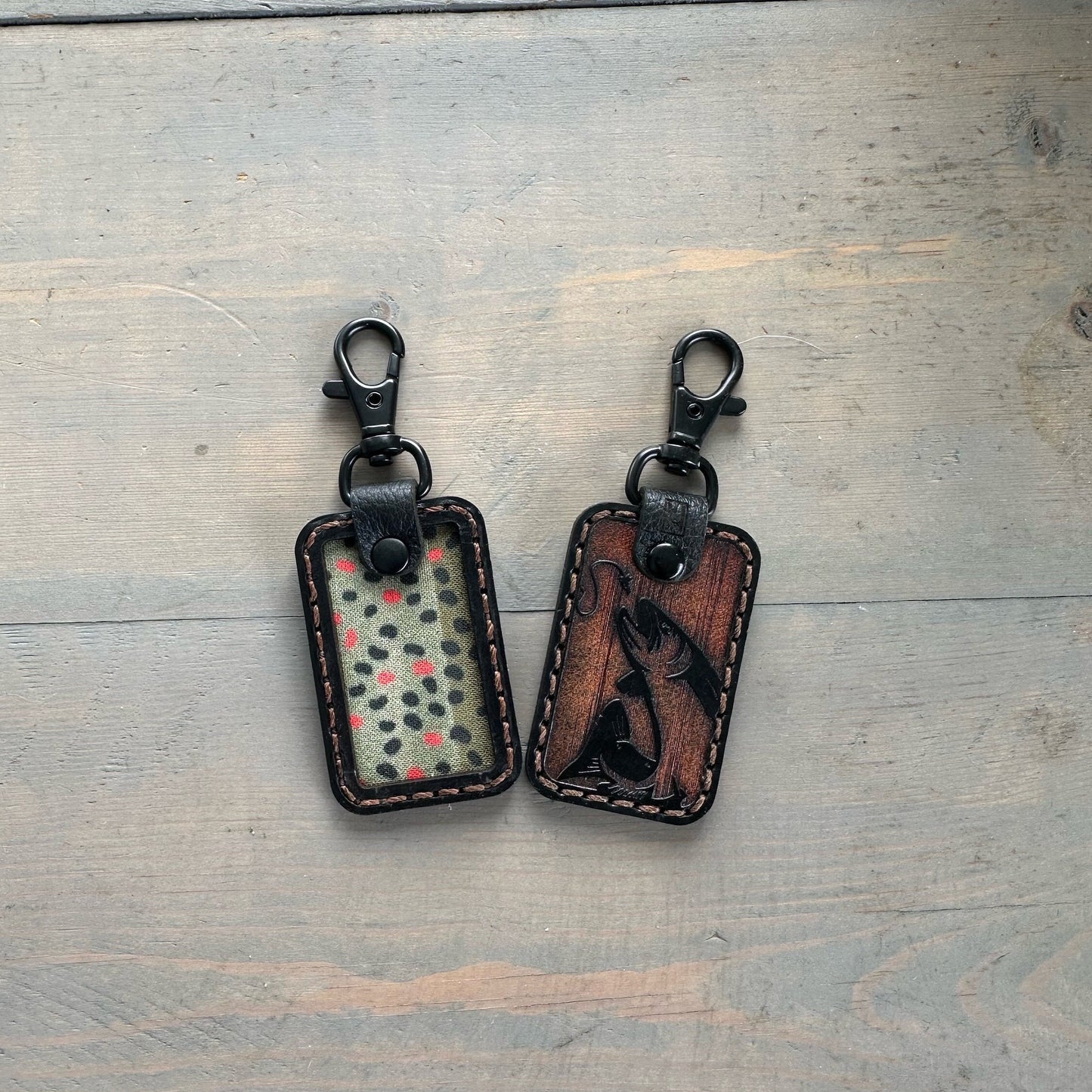 Genuine Leather Trout Key Chains