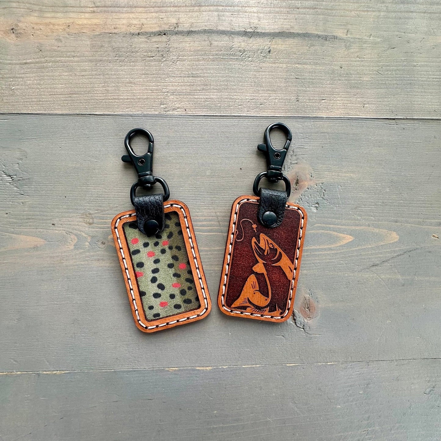 Genuine Leather Trout Key Chains