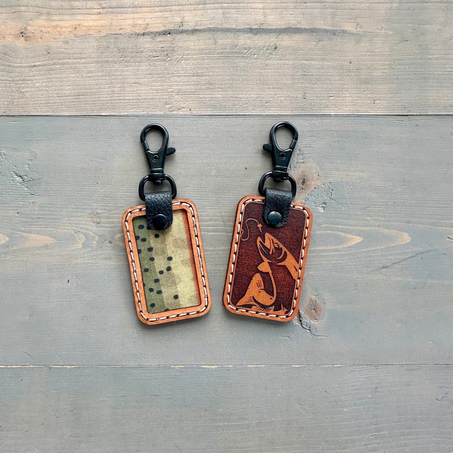 Genuine Leather Trout Key Chains