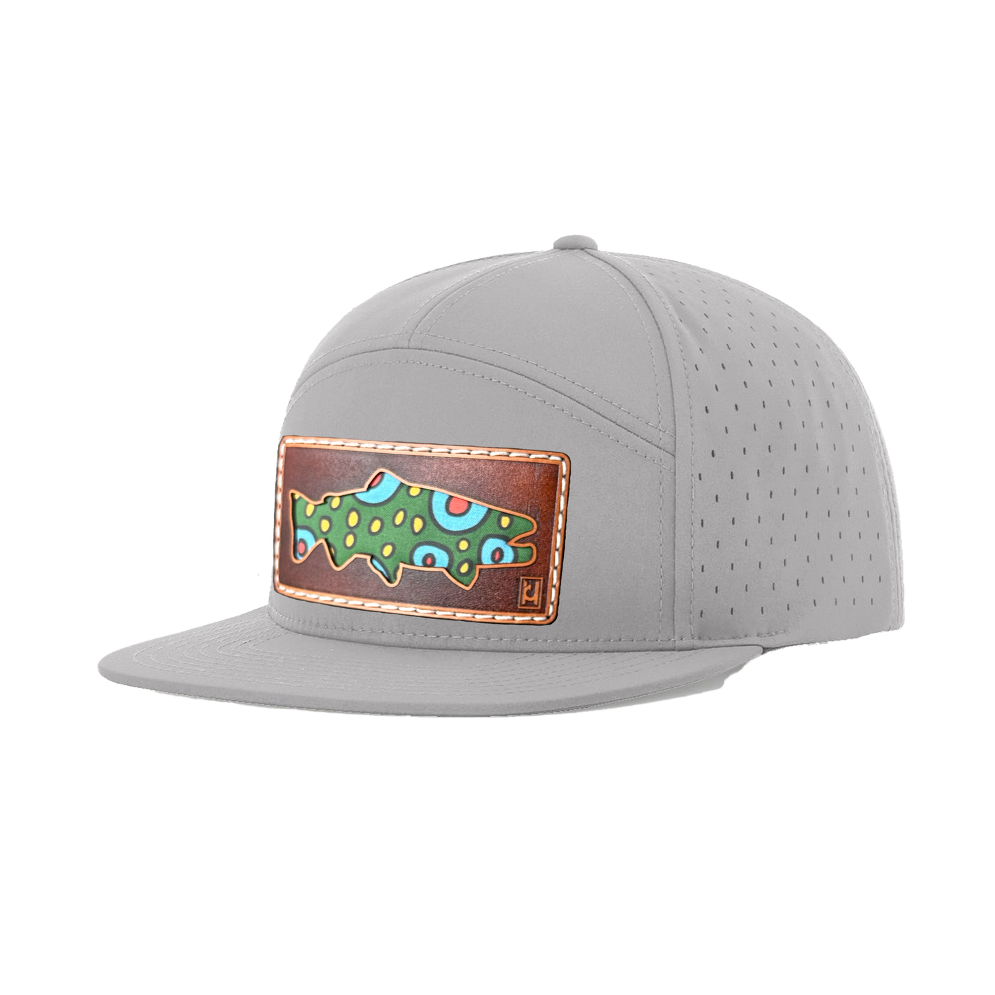 Brook Trout Leather Patch Hat