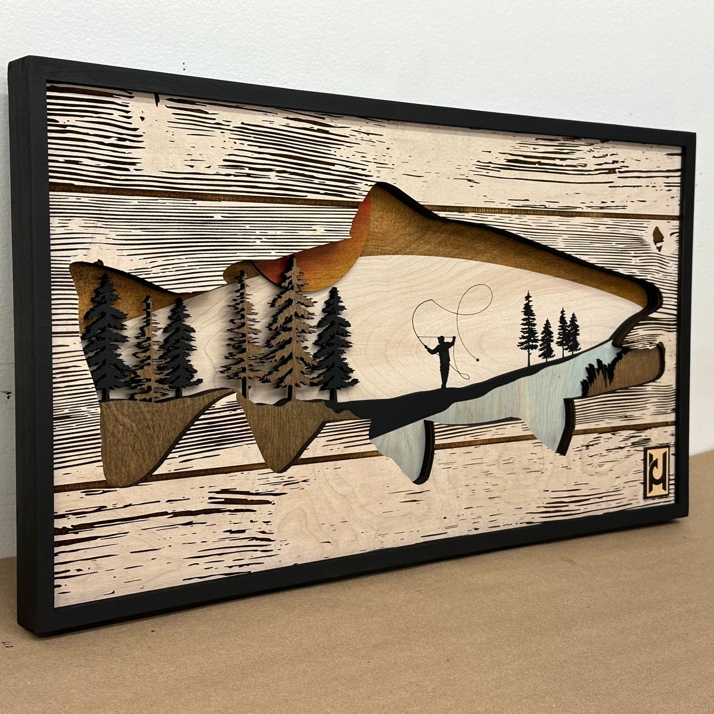 Rectangle Fly Fishing River Design