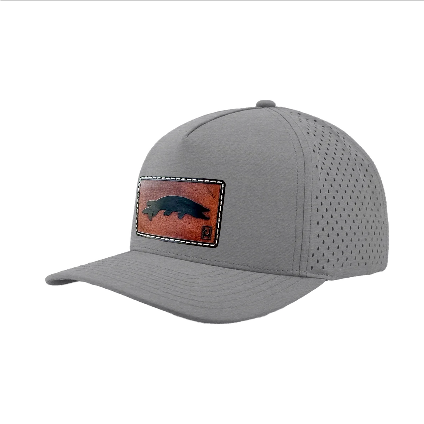 Tiger Muskie Leather Patch Hat