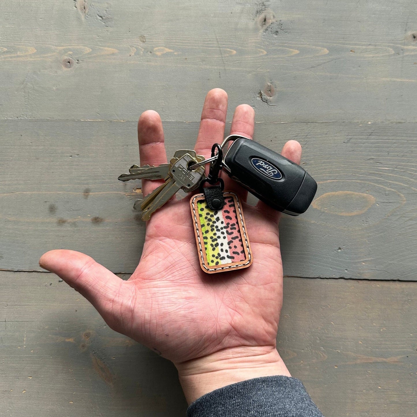 Genuine Leather Trout Key Chains