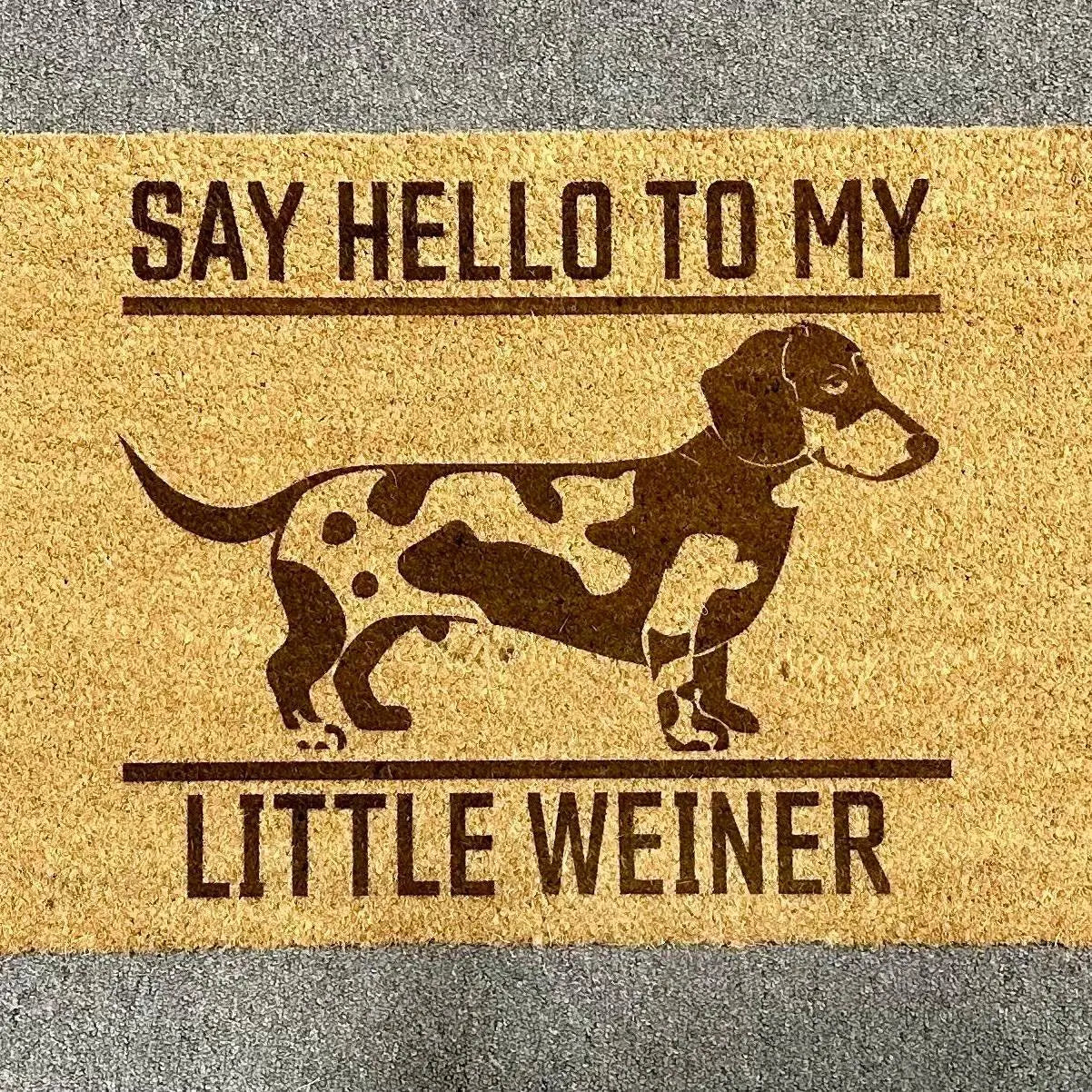 Say Hello To My Little Weiner Door Mat