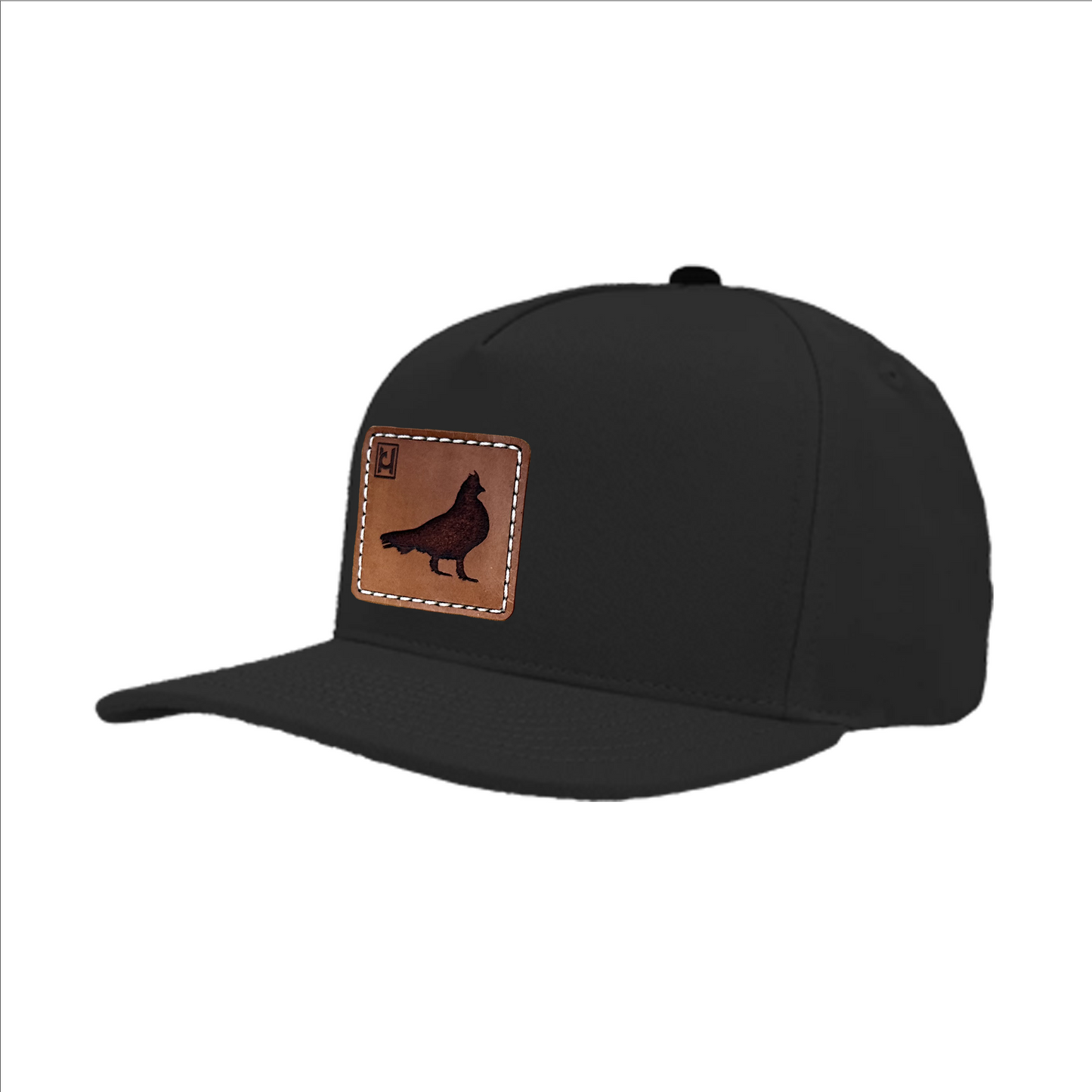 Roughed Grouse leather patch snapback hat