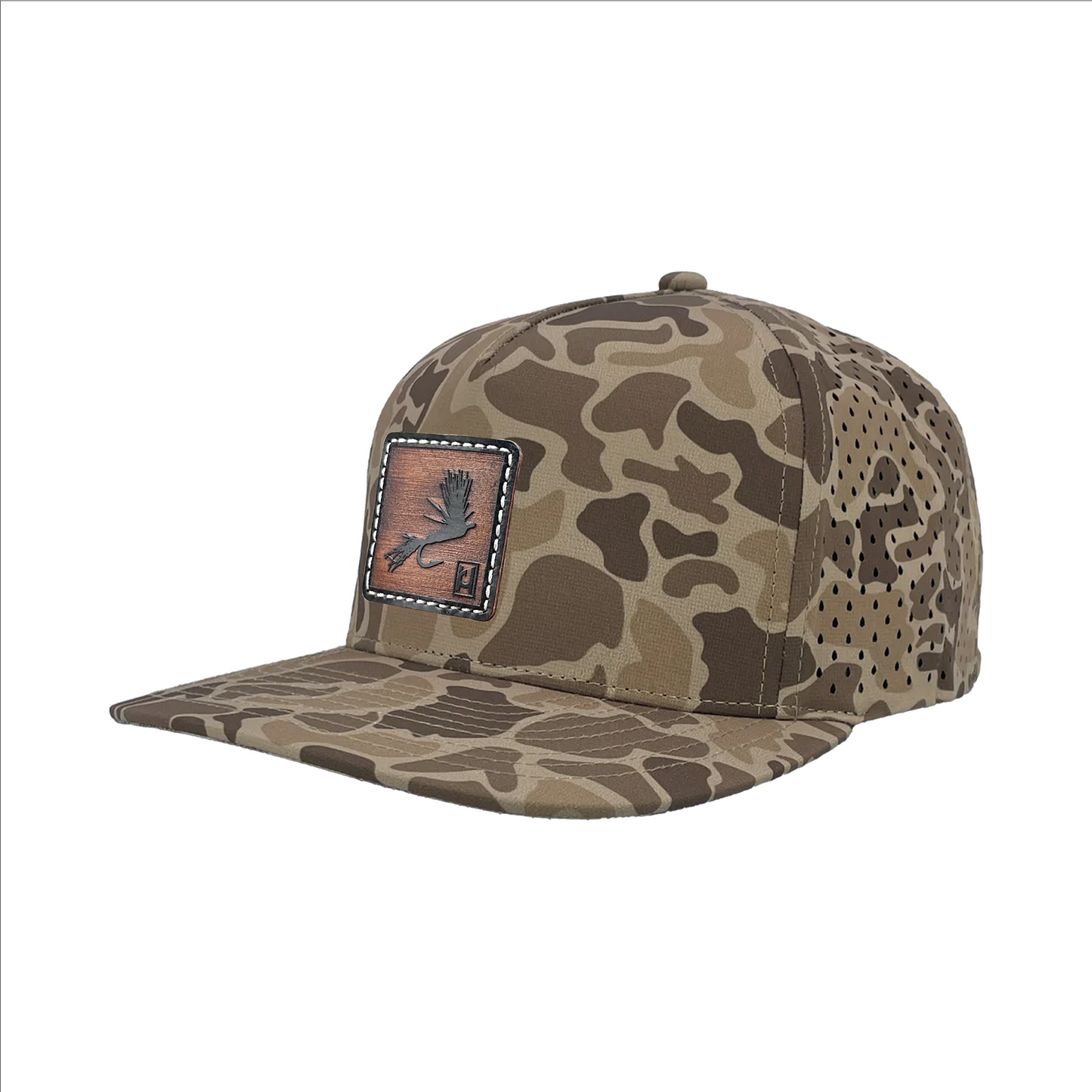 Sparkle Dun Fly Patten Leather Patch hat