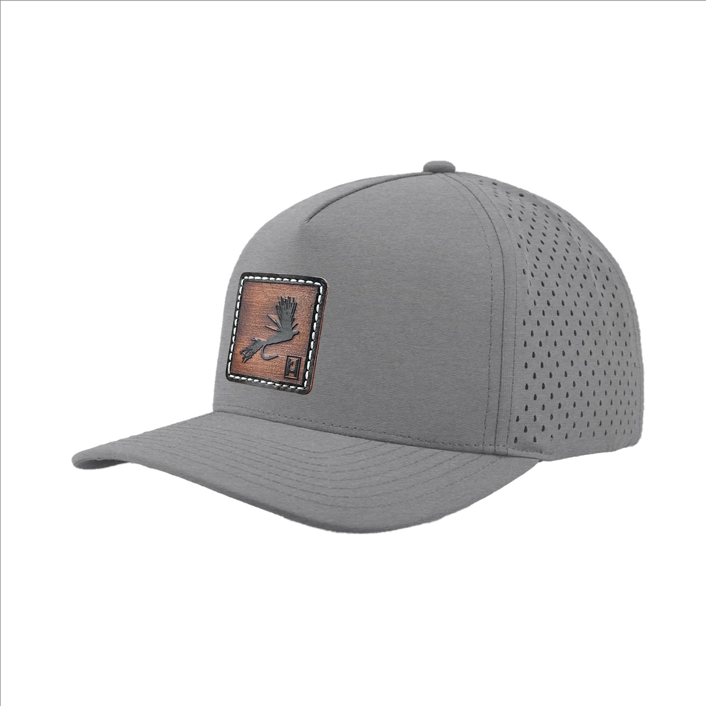 Sparkle Dun Fly Patten Leather Patch hat