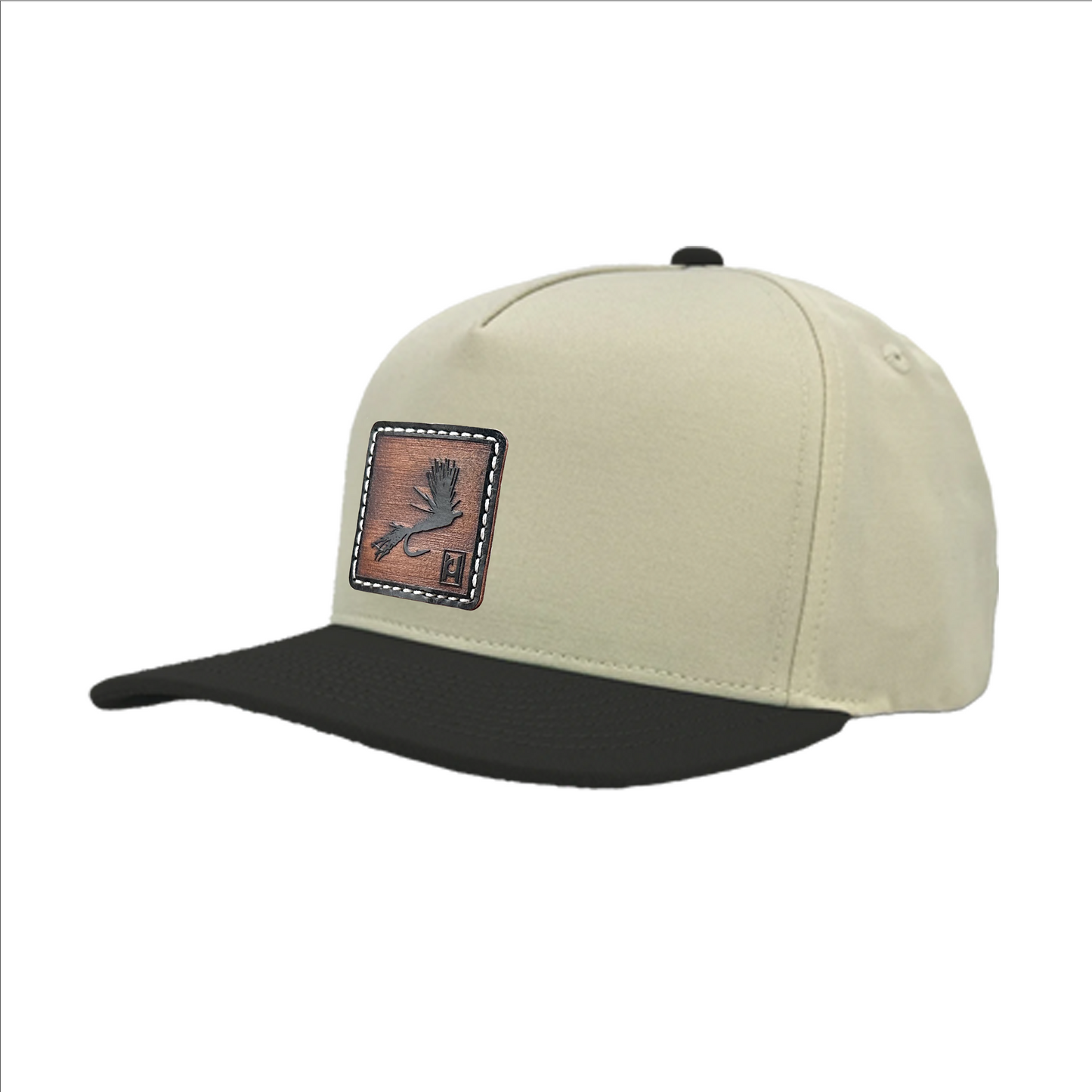 Sparkle Dun Fly Patten Leather Patch hat