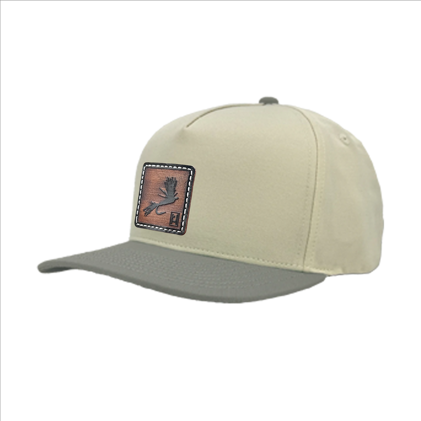 Sparkle Dun Fly Patten Leather Patch hat