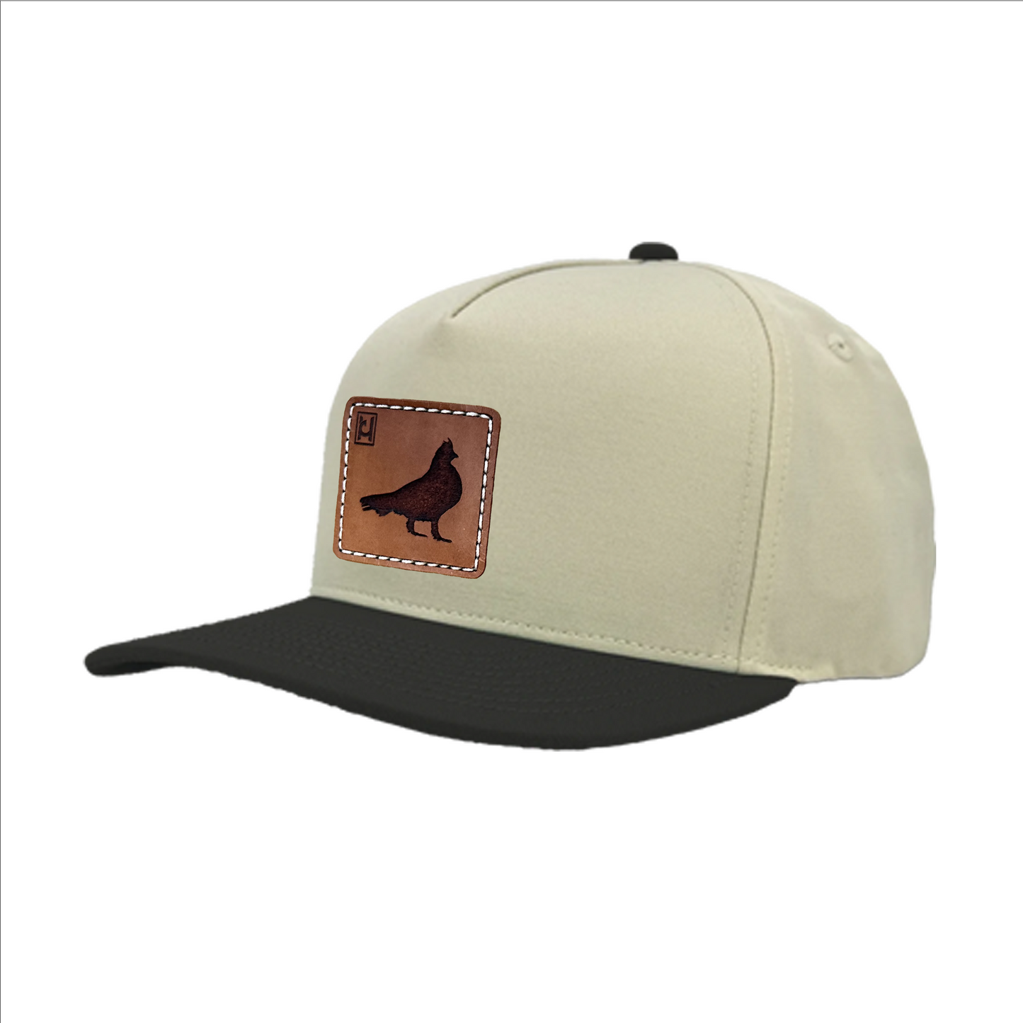 Roughed Grouse leather patch snapback hat