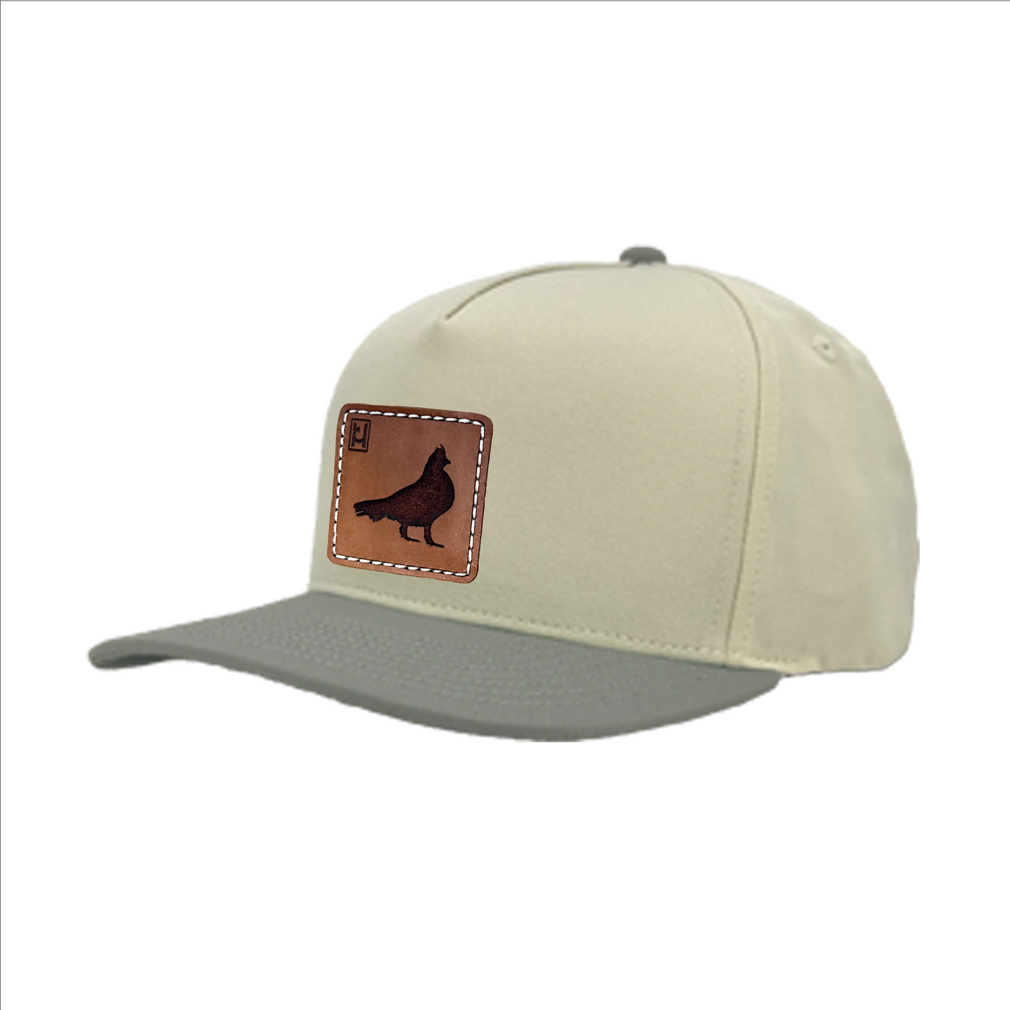 Roughed Grouse leather patch snapback hat