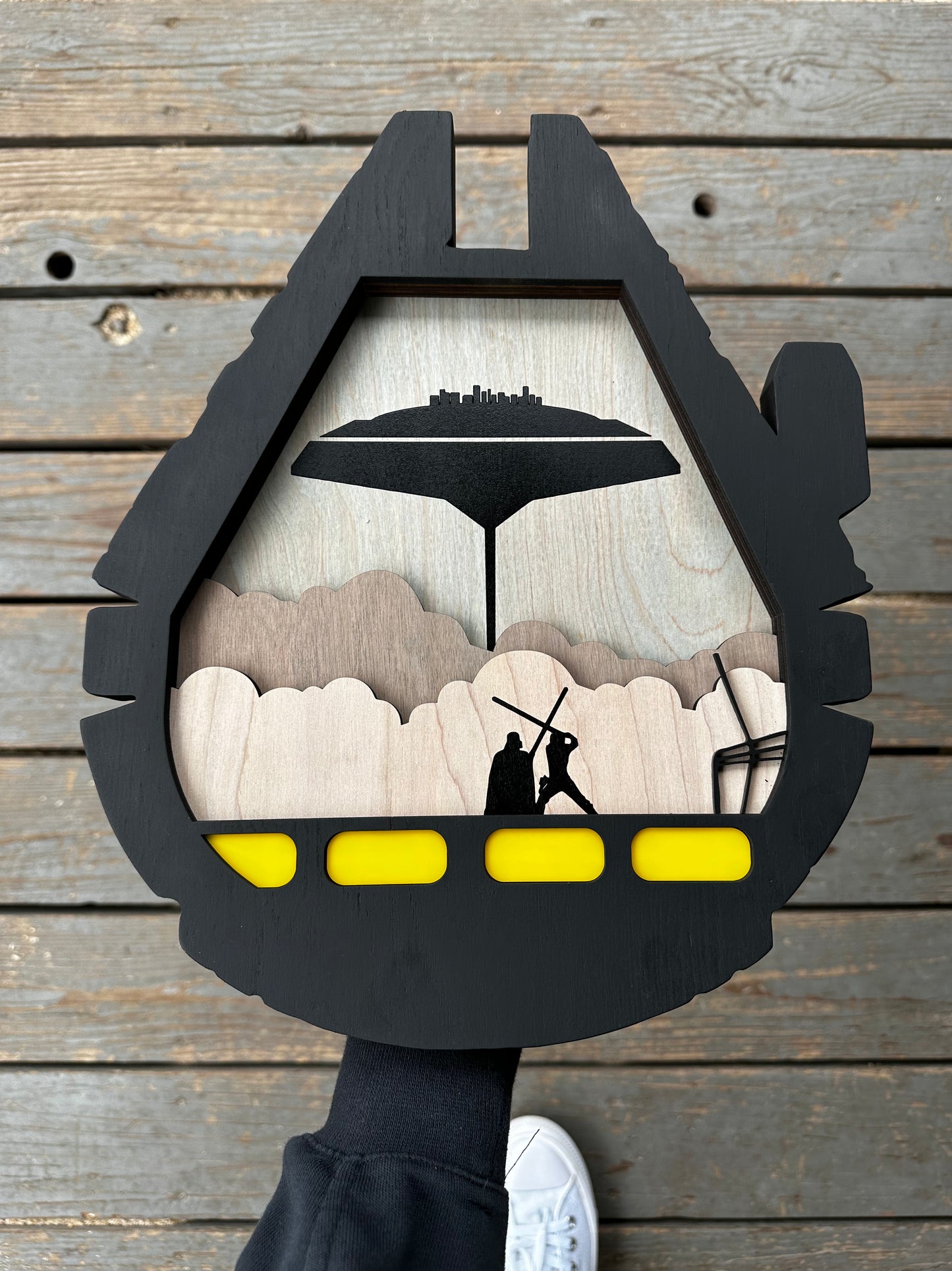 Cloud City wood sign