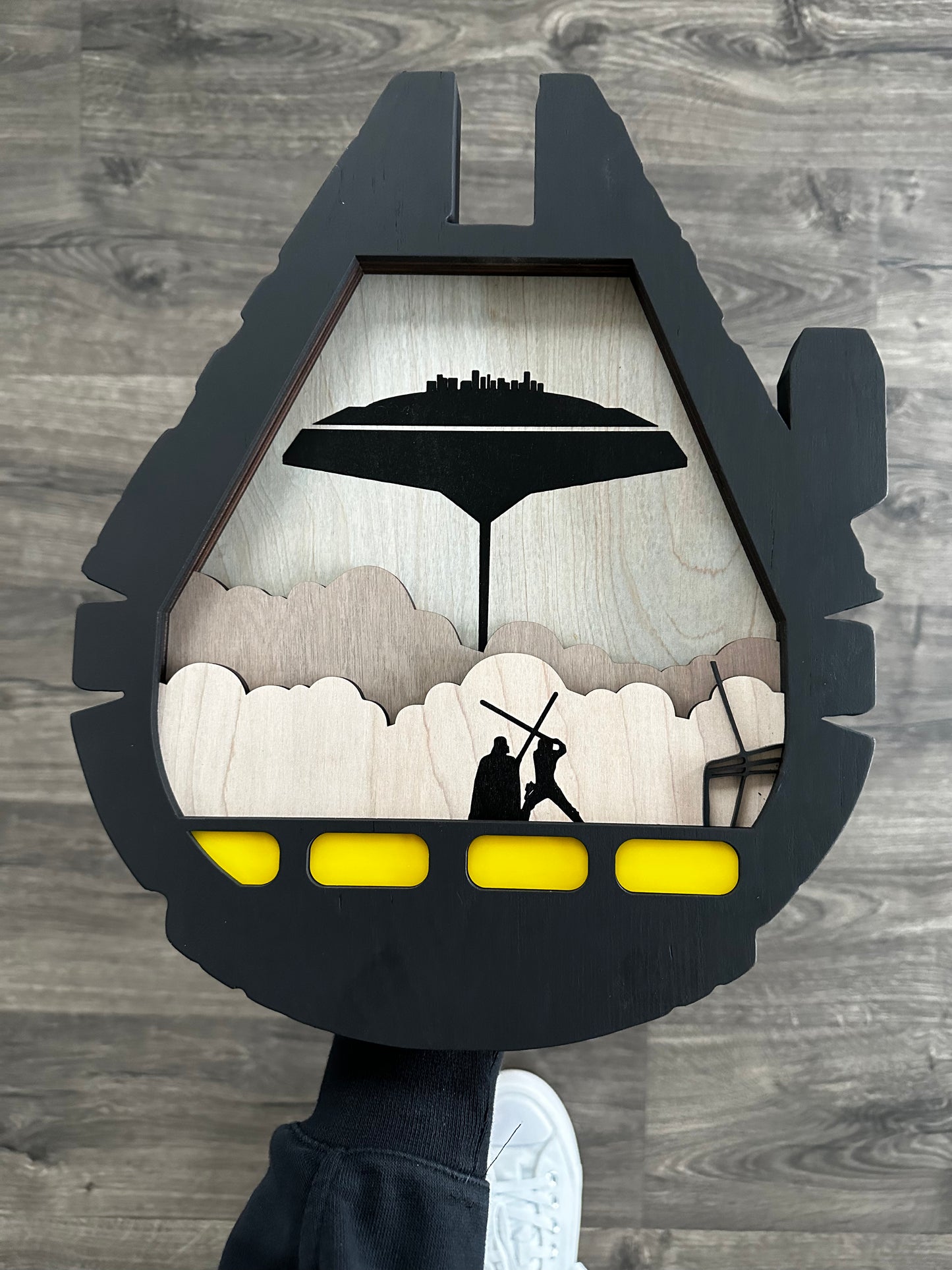 Cloud City wood sign